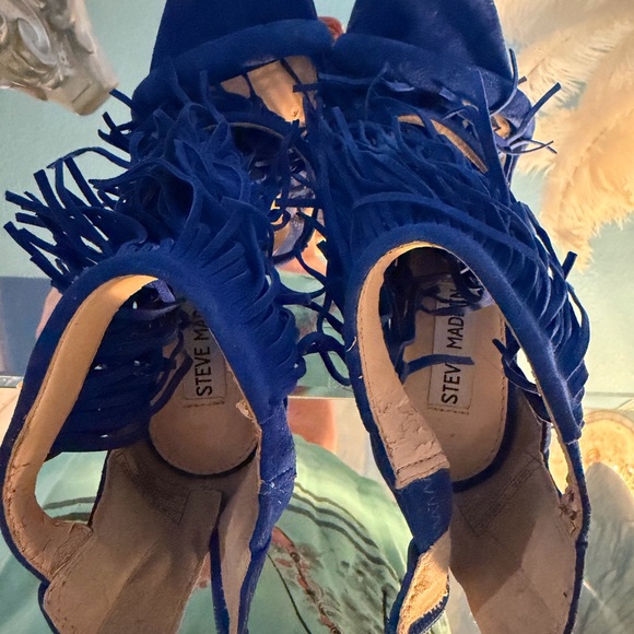 Steve Madden Royal Blue Fringe Heels - Picture 2 of 5